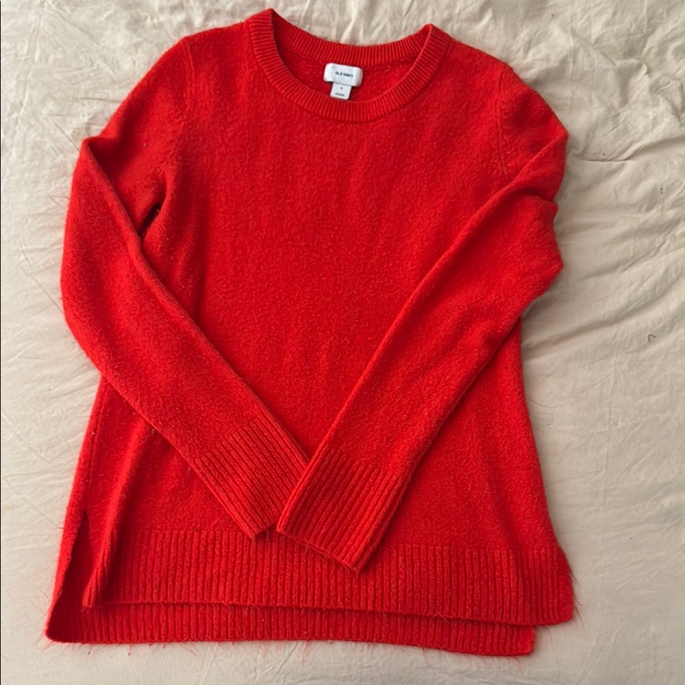Old Navy Vibrant Red Crew Neck Sweater
